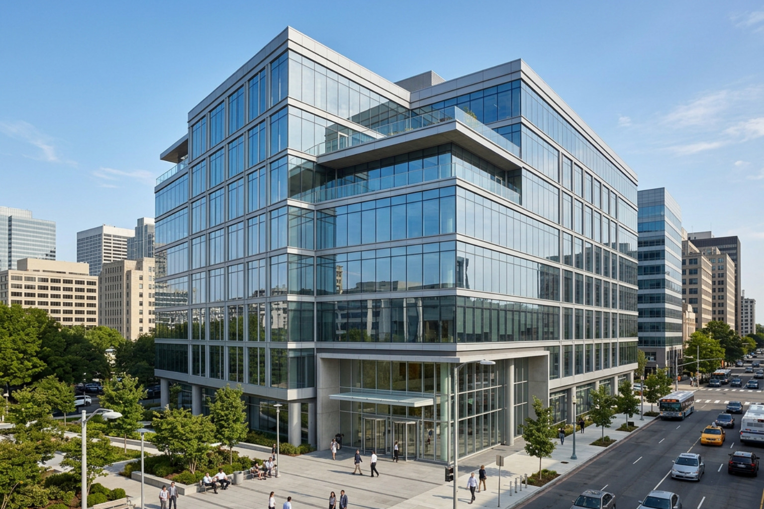 Modern commercial real estate building representing tax deferral strategies