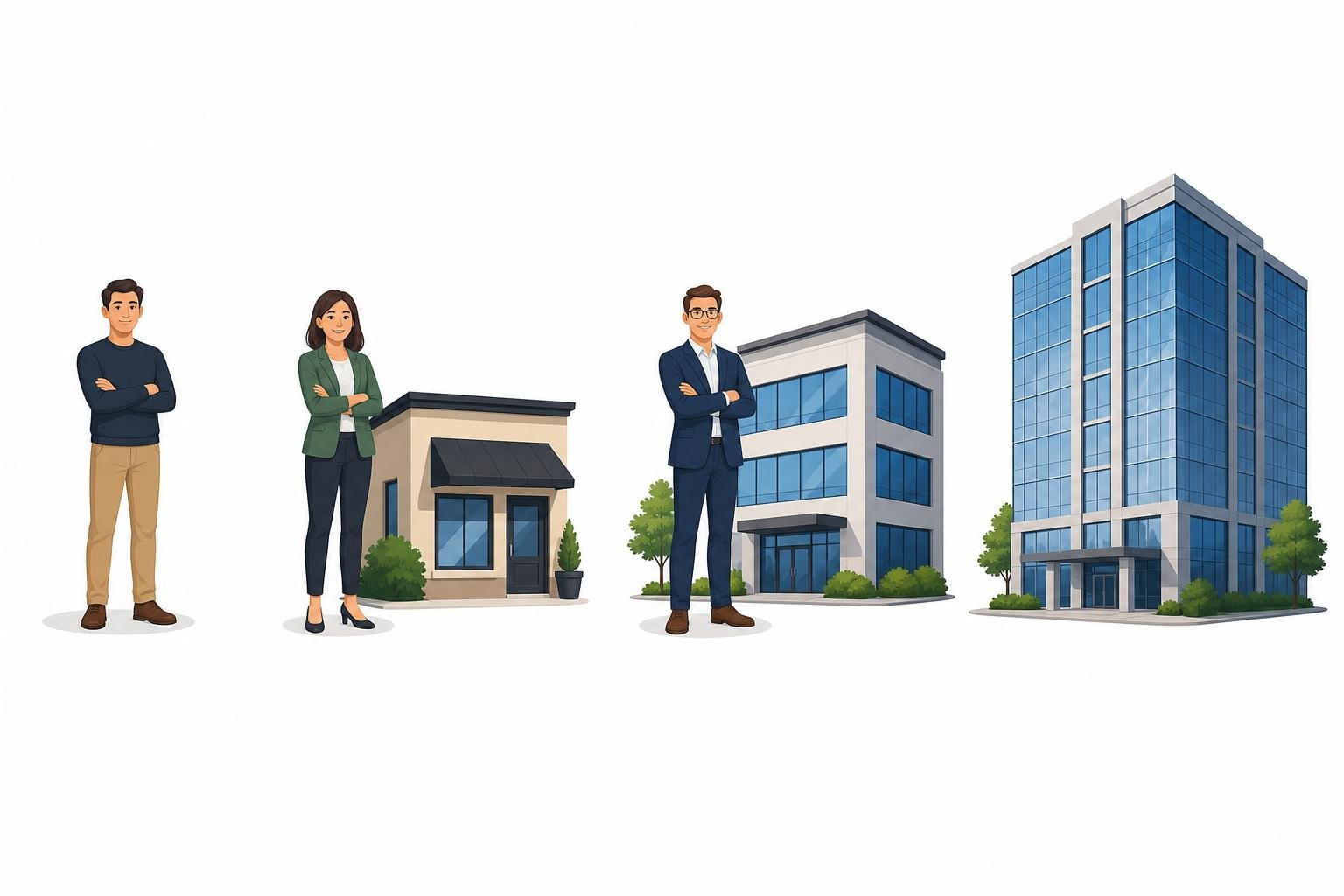 Business entity structure chart comparing Sole Prop, LLC, S-Corp, and C-Corp Business entity structure chart comparing Sole Prop, LLC, S-Corp, and C-Corp