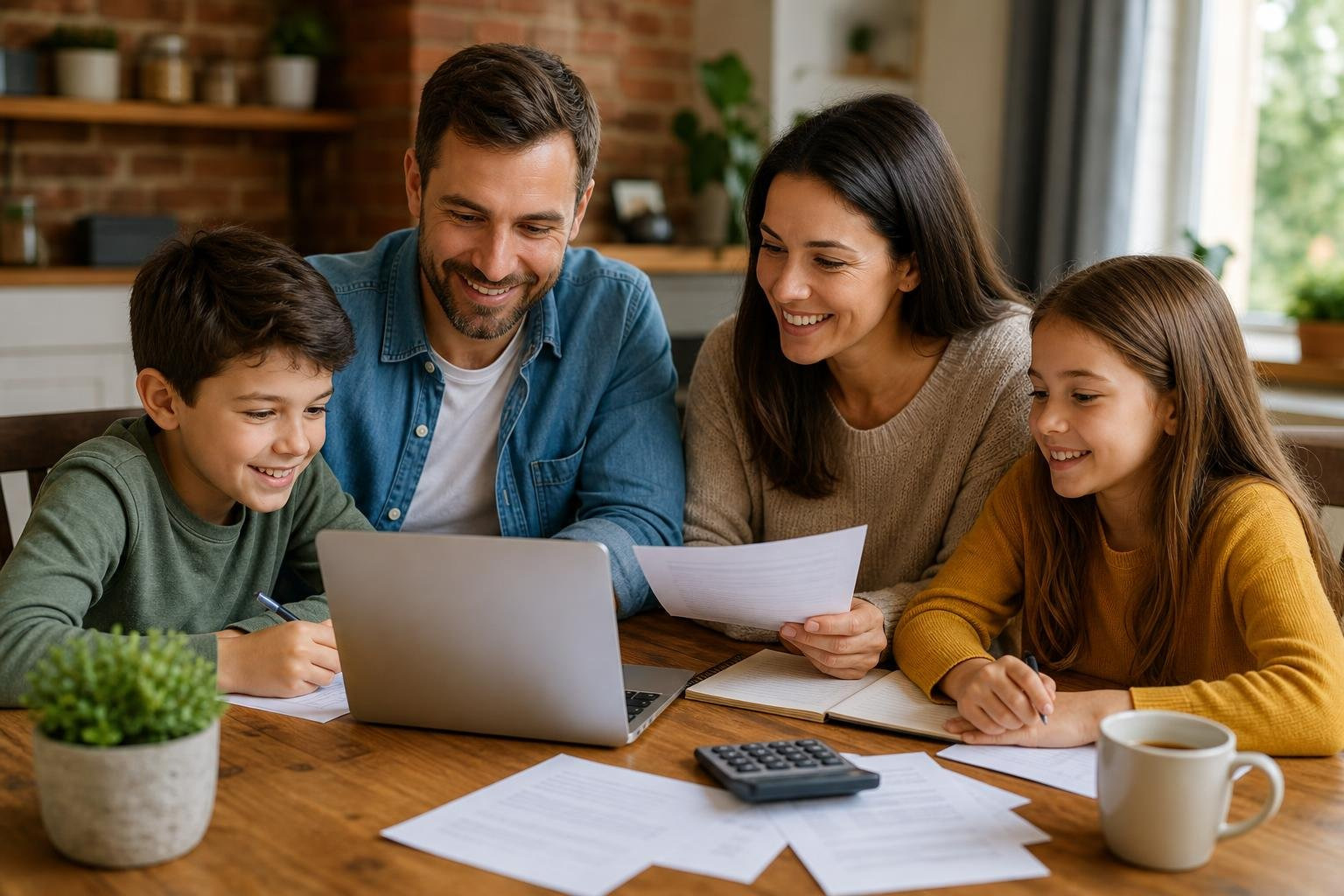 A family working together in a small business setting A family working together in a small business setting