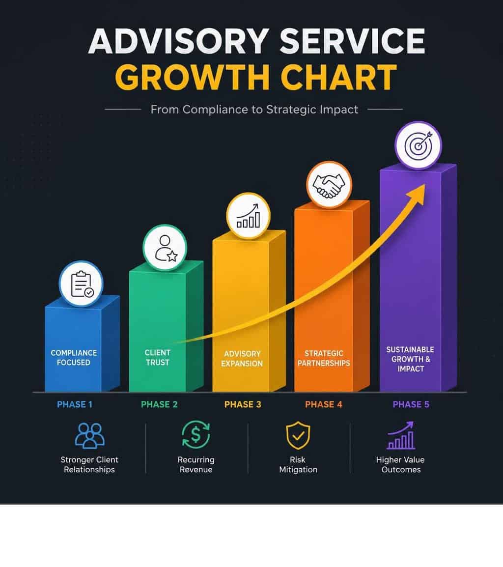 Advisory service growth chart infographic